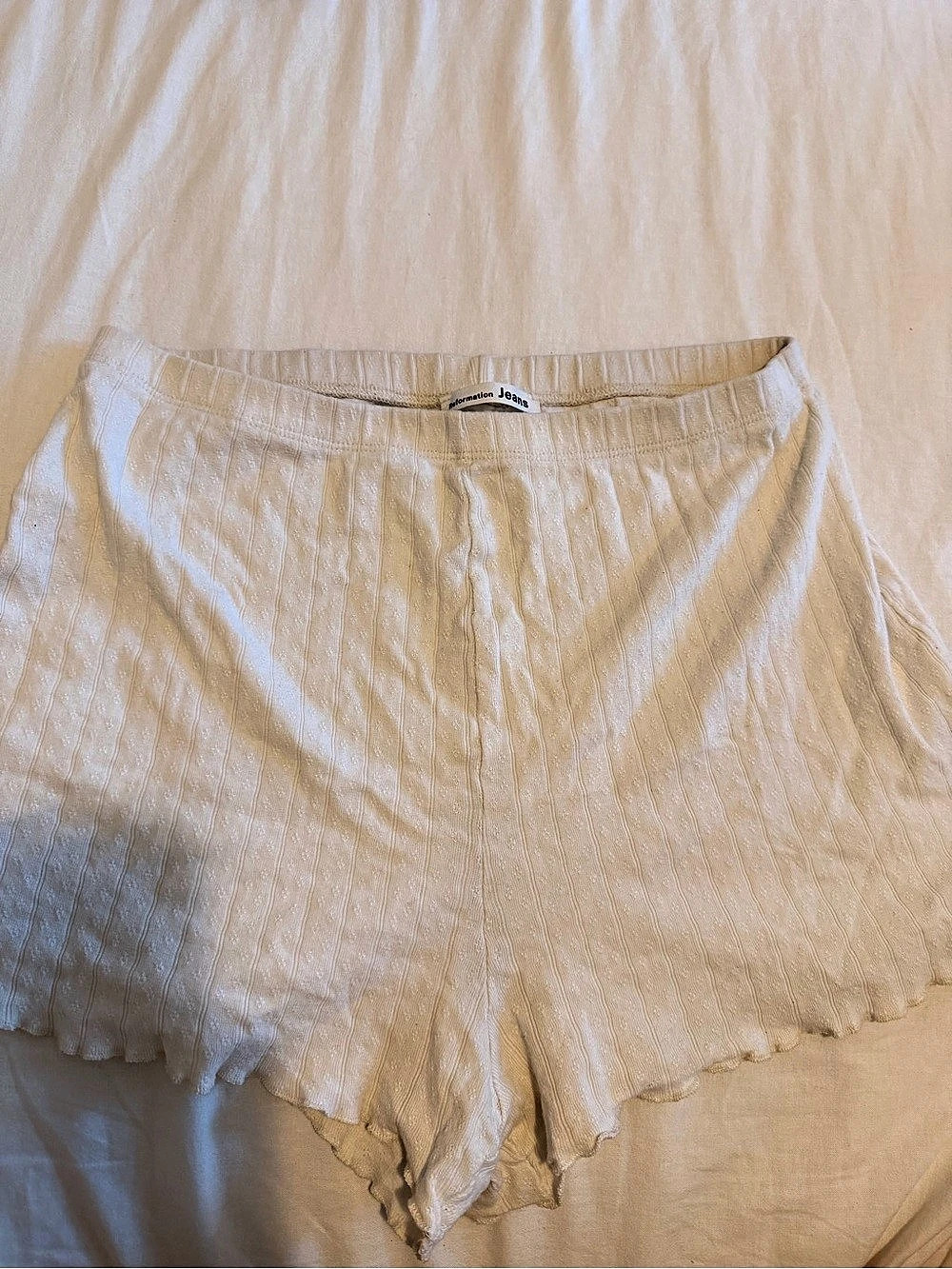 Reformation Ribbed Knit pointelle Shorts